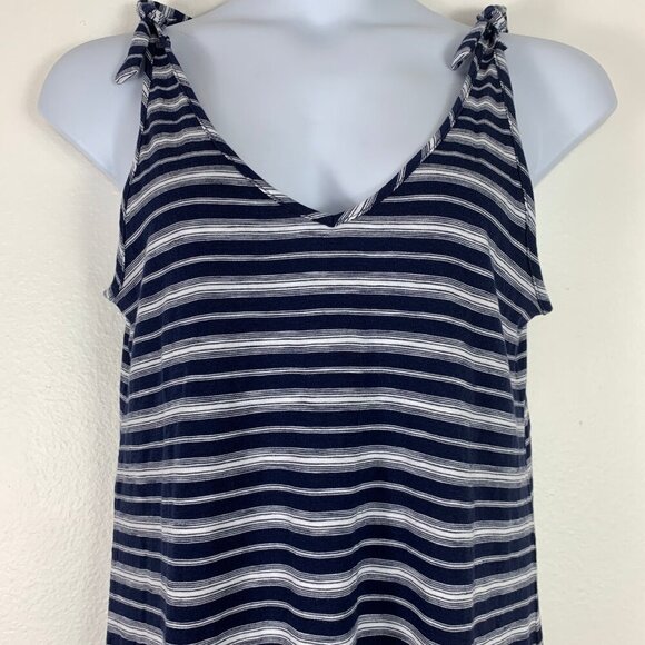 Gap Size Medium Dress Shift Striped Blue White Tie Straps V Neck NEW Womens - Picture 3 of 5